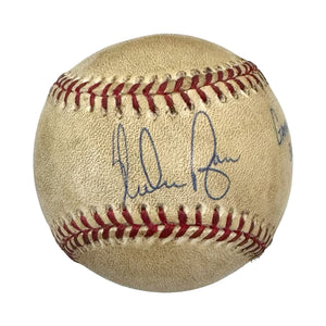 Nolan Ryan Game Used Signed Baseball, 300th Career Win, July 31 1990. JSA