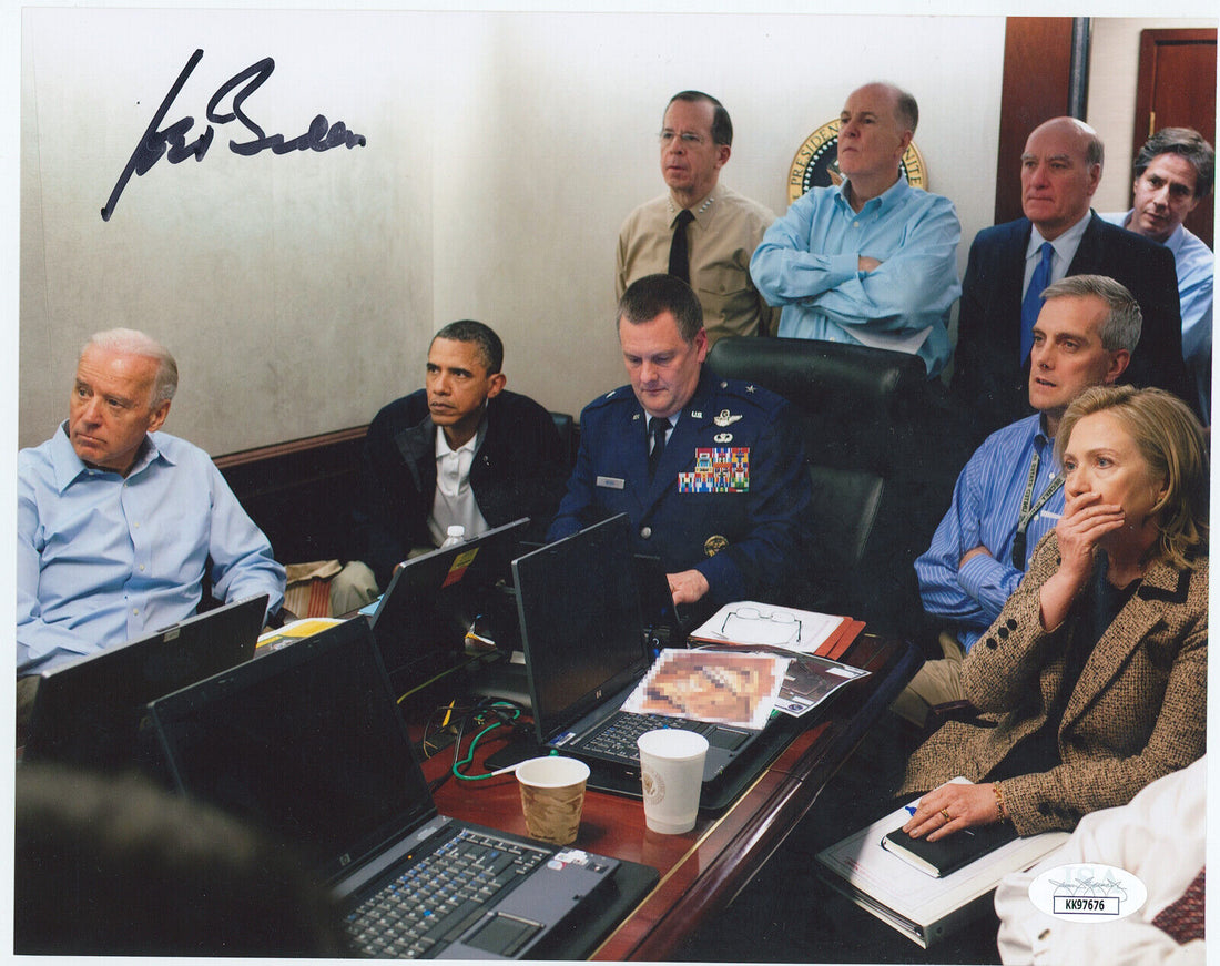 Joe Biden Signed Situation Room Photo, 8x10. Auto JSA