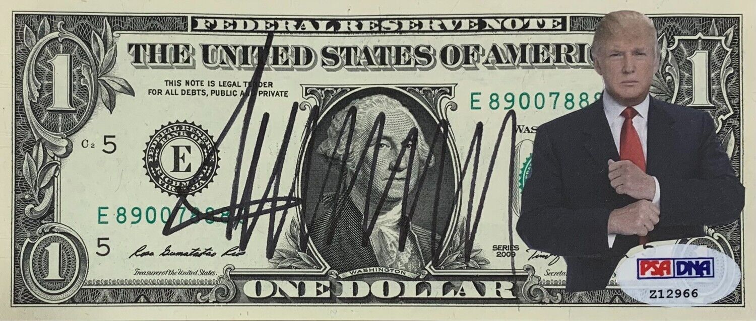 Rare Donald Trump Signed $1 Bill Fight Display!