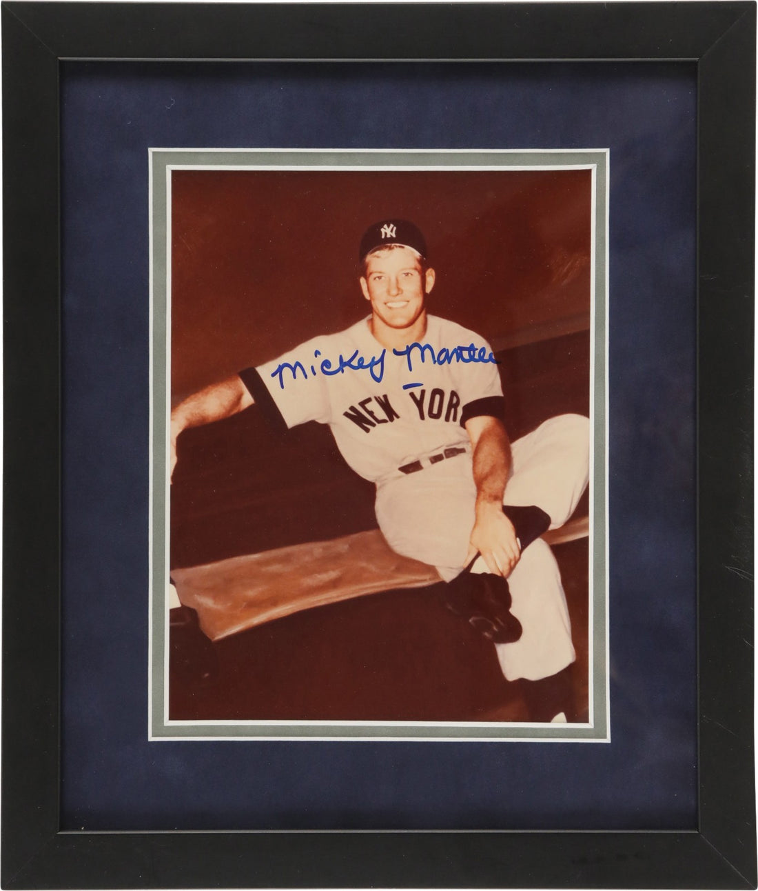 Mickey Mantle Signed &amp; Framed Rookie Era Photograph. JSA0
