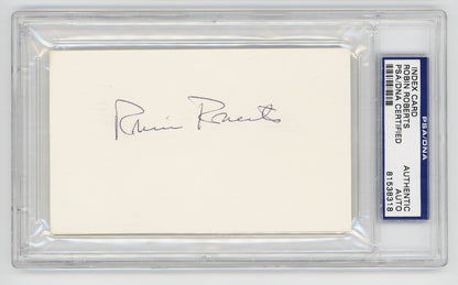 Robin Roberts Signed Index Card. PSA. Philadelphia Phillies Hall of Famer0