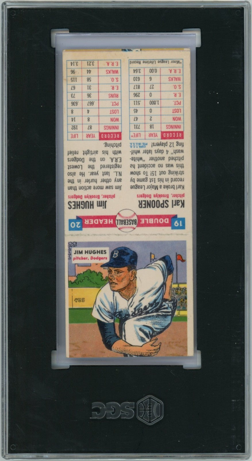1955 Topps Double Headers Karl Spooner Jim Hughes 