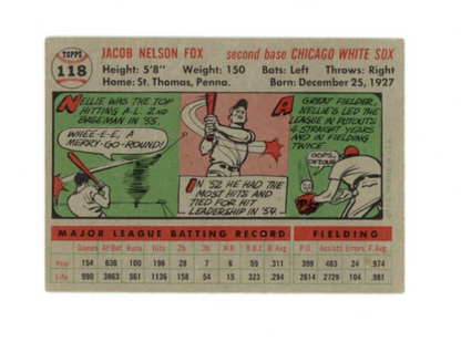 1954 Topps Nellie Fox Gray Back1
