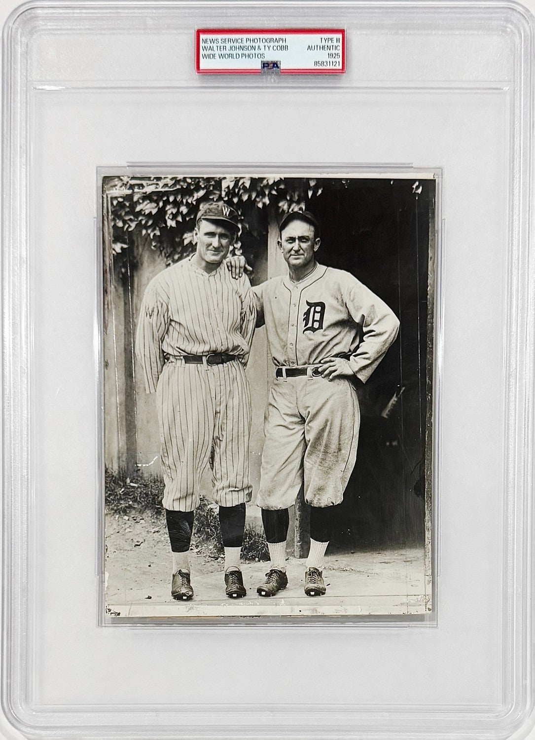 1925 Ty Cobb and Walter Johnson Type 3 Original Photo. PSA0