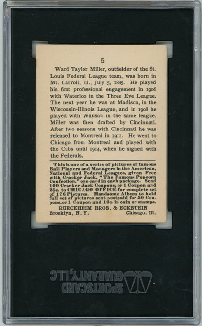 1915 Cracker Jack Ward Miller SGC 6.51