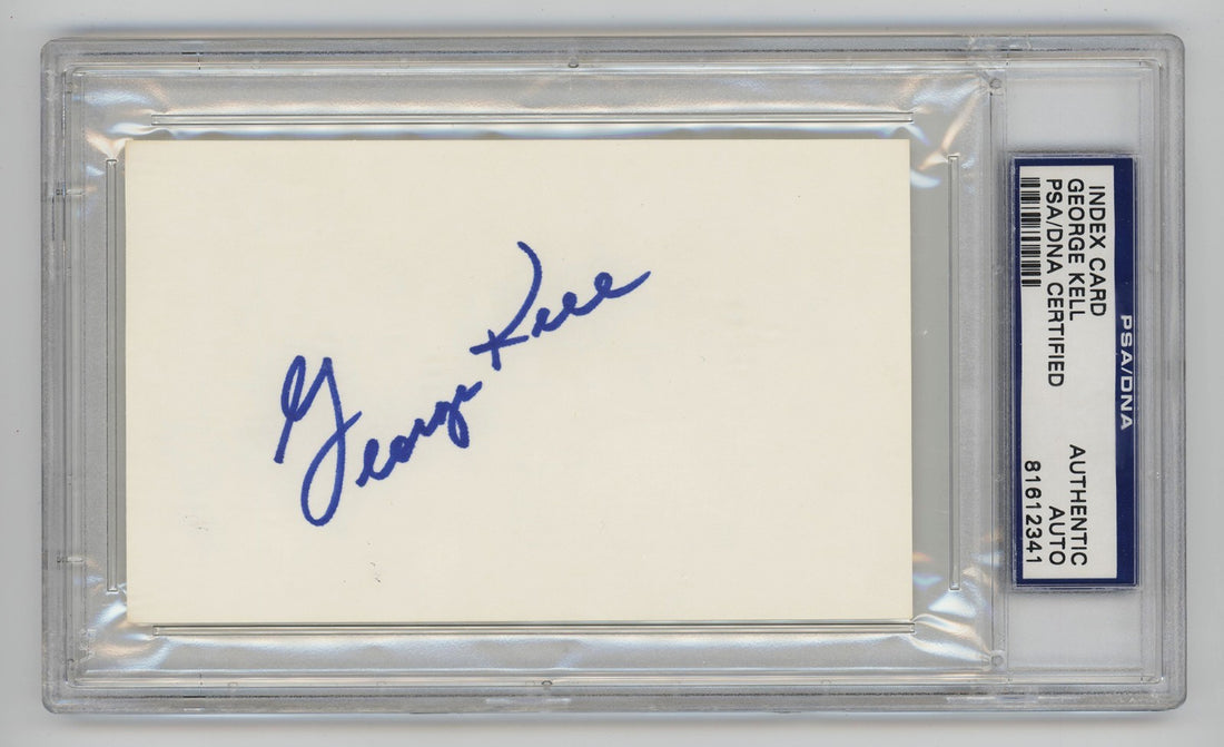 George Kell Signed Index Card. PSA. Detroit Tigers Hall of Famer0