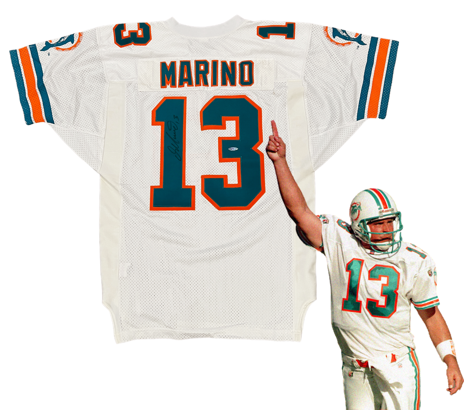 Dan Marino Signed Miami Dolphins Jersey. UDA Upper Deck Hologram