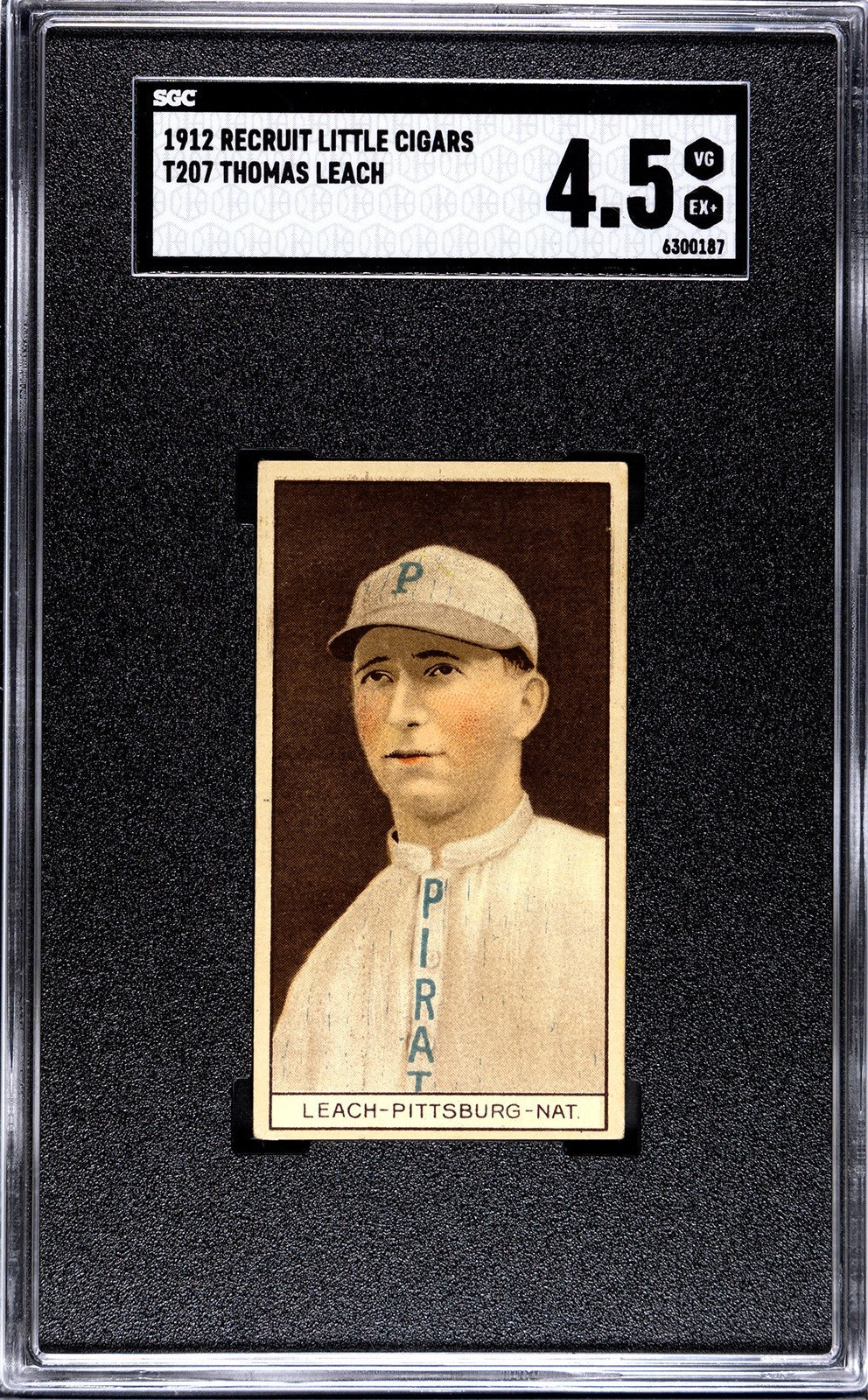 1912 Recruit Little Cigars T207 Tommy Leach SGC 4.50