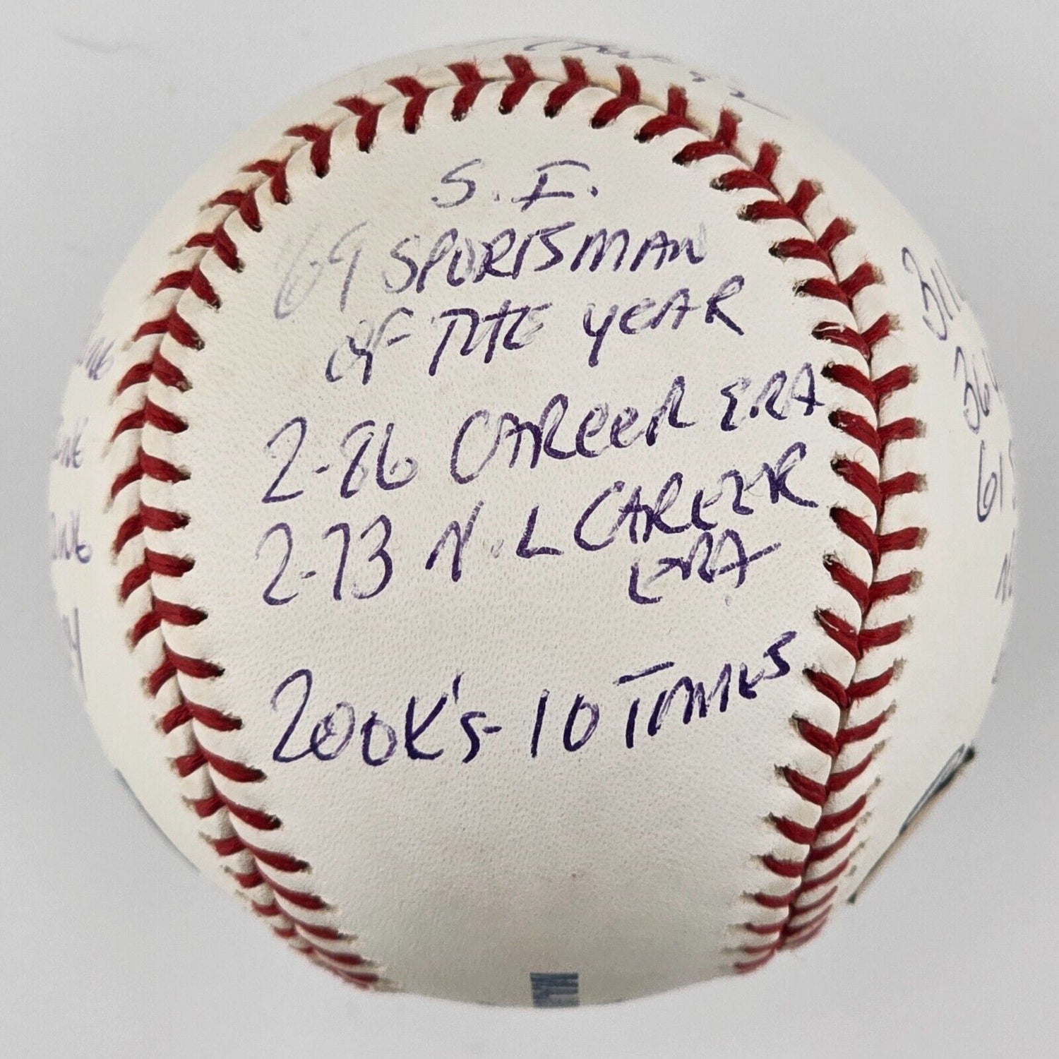 Tom Seaver Signed &amp; Stats Inscribed Baseball. Limited Edition