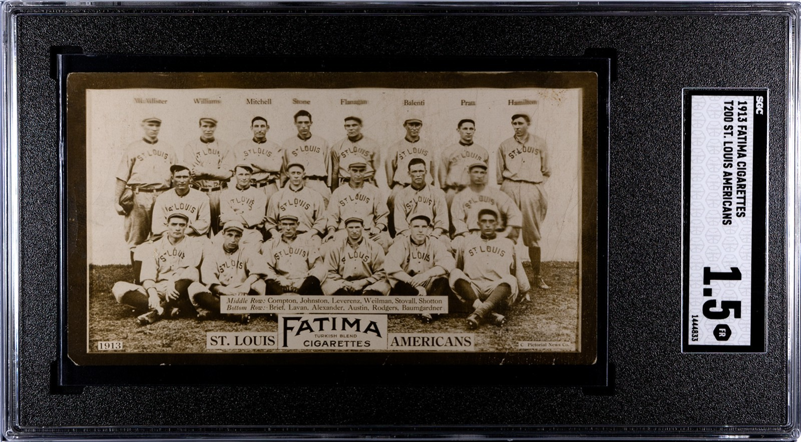 1913 Fatima T200 St. Louis Americans SGC 1.50