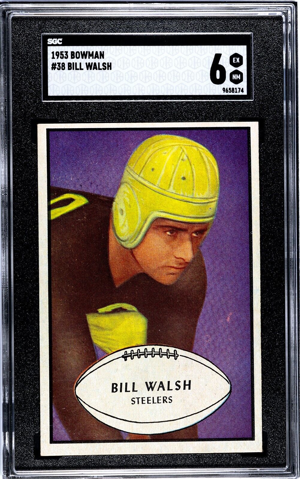 1953 Bowman Bill Walsh Rookie Card. SGC 6