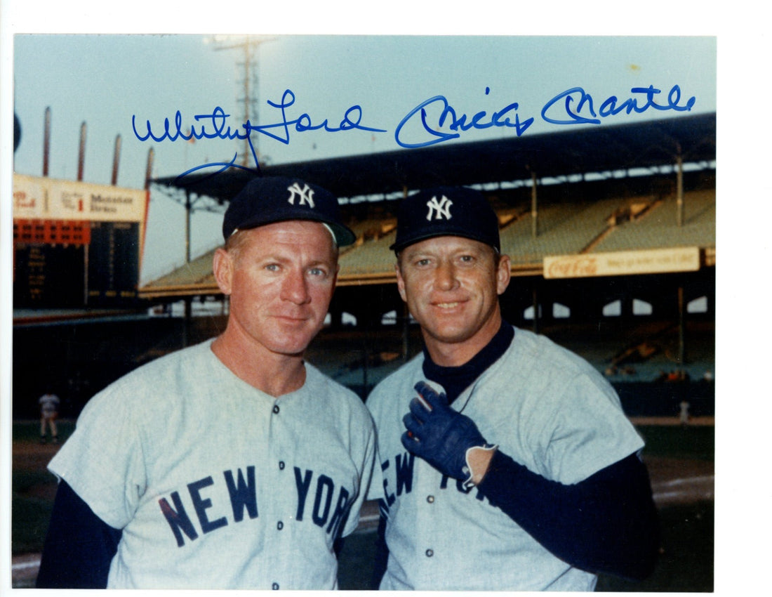 Mickey Mantle and Whitey Ford Signed Photo 8x10. Yankees JSA0