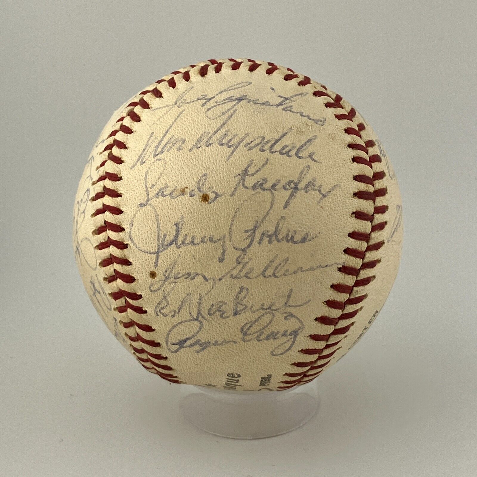 1961 Los Angeles Dodgers Team Ball. Clubhouse Signatures Gil Hodges, Duke Snider