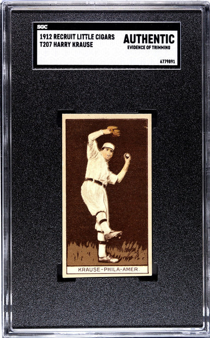 1912 Recruit Little Cigars T207 Harry Krause SGC Authentic0