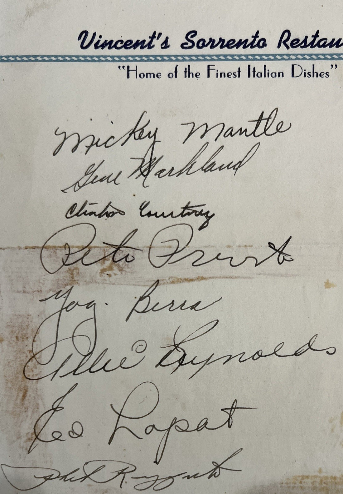 1951 Mickey Mantle Rookie Signature. Spring Training, 10 Days before Debut. PSA1