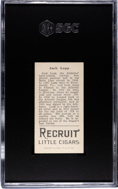 1912 Recruit Little Cigars T207 Jack Lapp SGC Authentic1