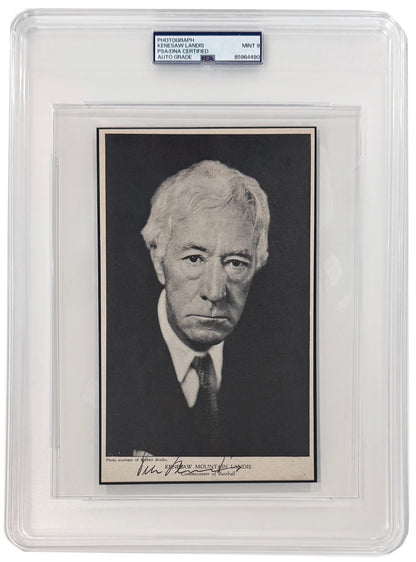 Vintage Kenesaw Mountain Landis Signed Photograph. MLB Commissioner. PSA Mint 90