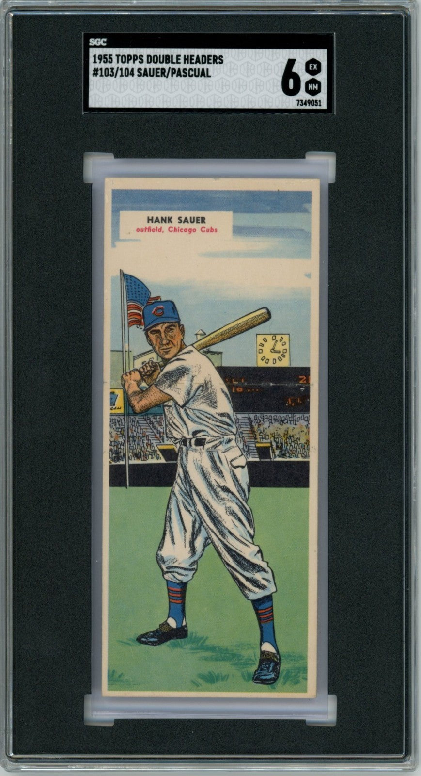1955 Topps Double Headers Hank Sauer Camilo Pascual 