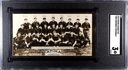 1913 Fatima T200 Cincinnati Nationals. Mordecai Brown, Joe Tinker. SGC 30