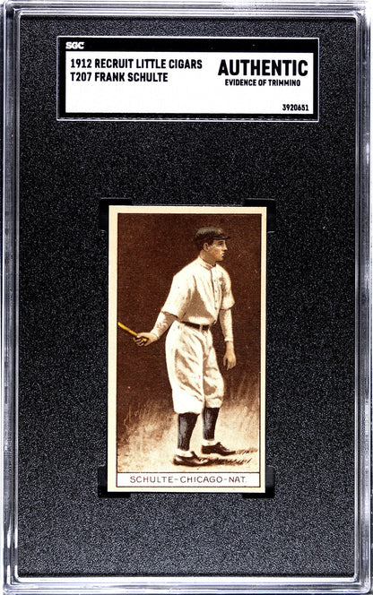1912 Recruit Little Cigars T207 Frank Schulte SGC Authentic0