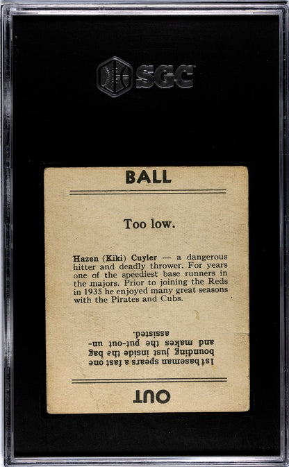 Hazen "Kiki" Cuyler 1936 Goudey. Cincinnati Reds. SGC 21