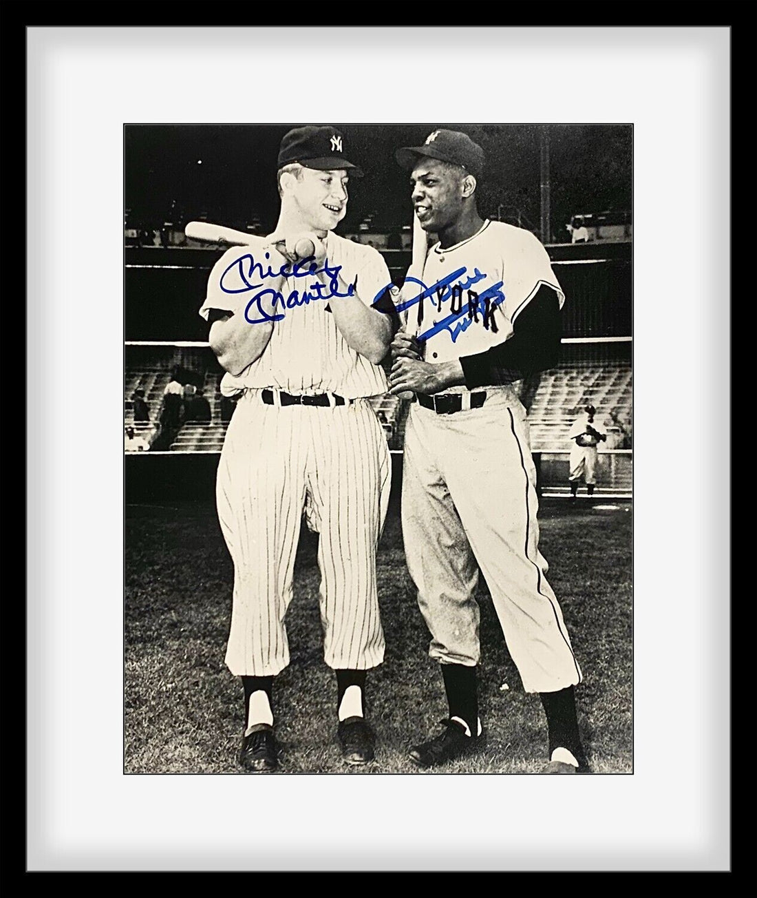 Mickey Mantle and Willie Mays Dual Signed 8x10 Photo. Auto JSA