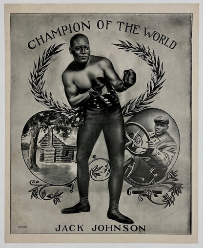 Original Jack Johnson Boxing Poster - 1909 World Heavyweight Champion1