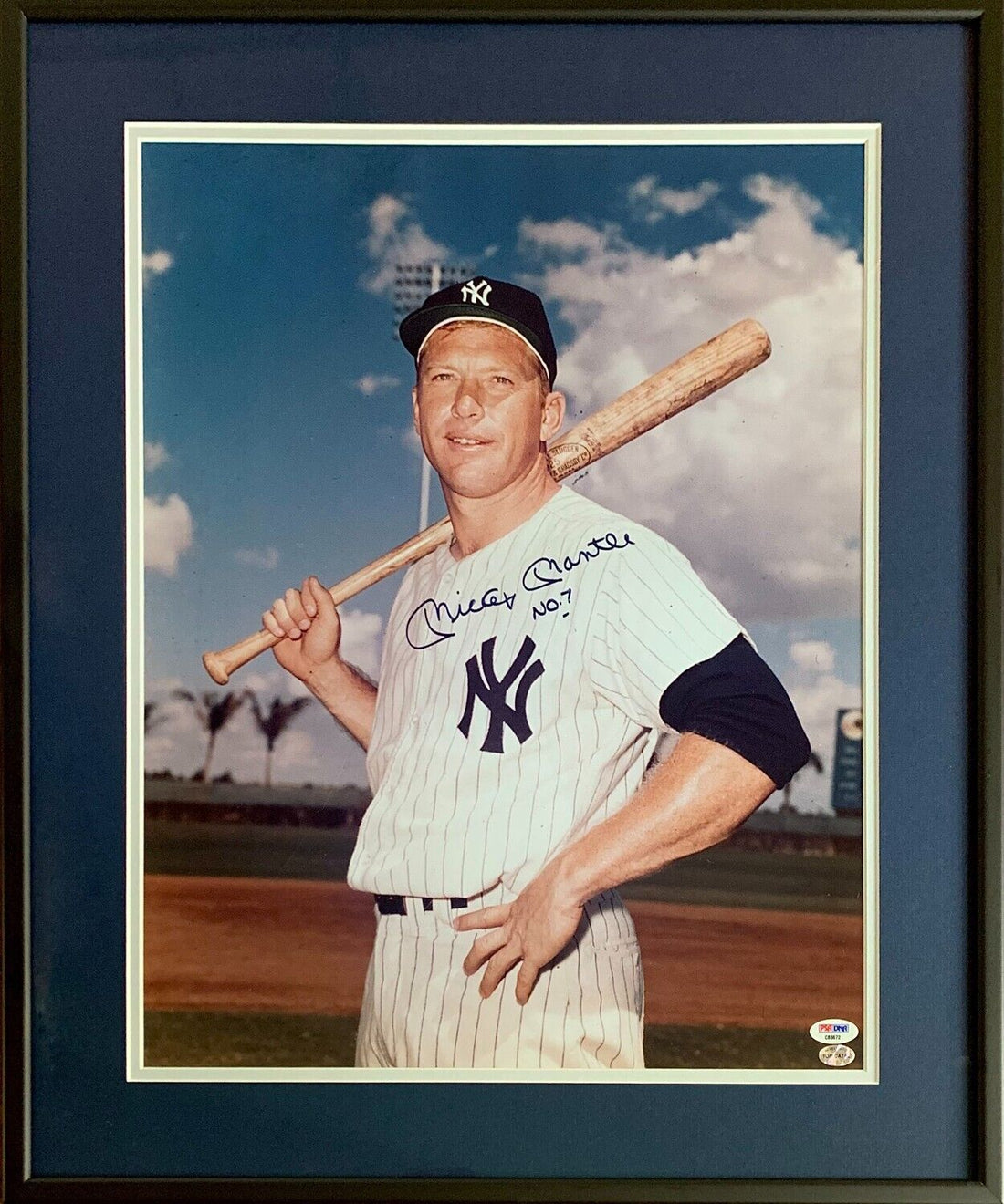 Mickey Mantle Signed 16x20 Photo Inscribed No. 7, circa 1961. Auto PSA