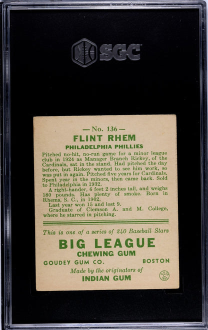1933 Goudey Flint Rhem 