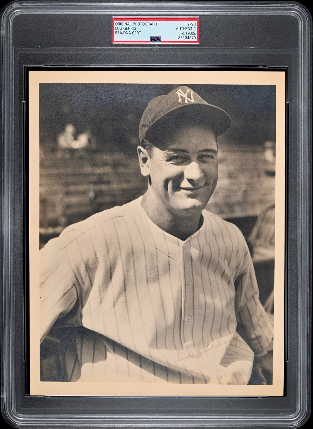Lou Gehrig Signed Type 1 Original Photo, 1930s. Auto PSA0