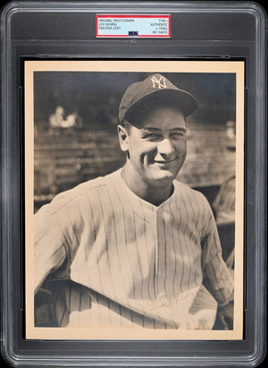 Lou Gehrig Signed Type 1 Original Photo, 1930s. Auto PSA