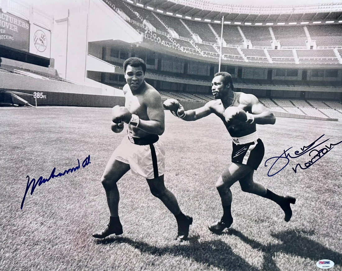 Muhammad Ali &amp; Ken Norton Dual Signed 16" x 20" Photograph. PSA Gem Mint 10 Auto0