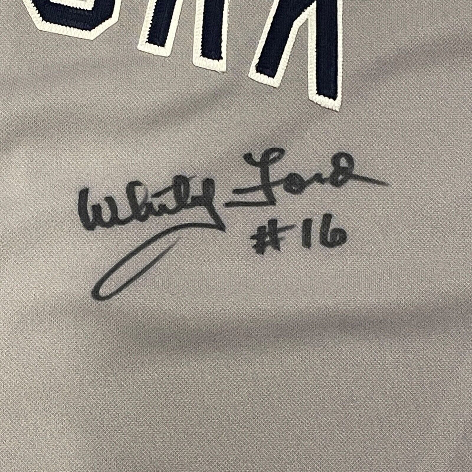 Whitey Ford Signed Career Stats MLB Jersey. New York Yankees. TriStar