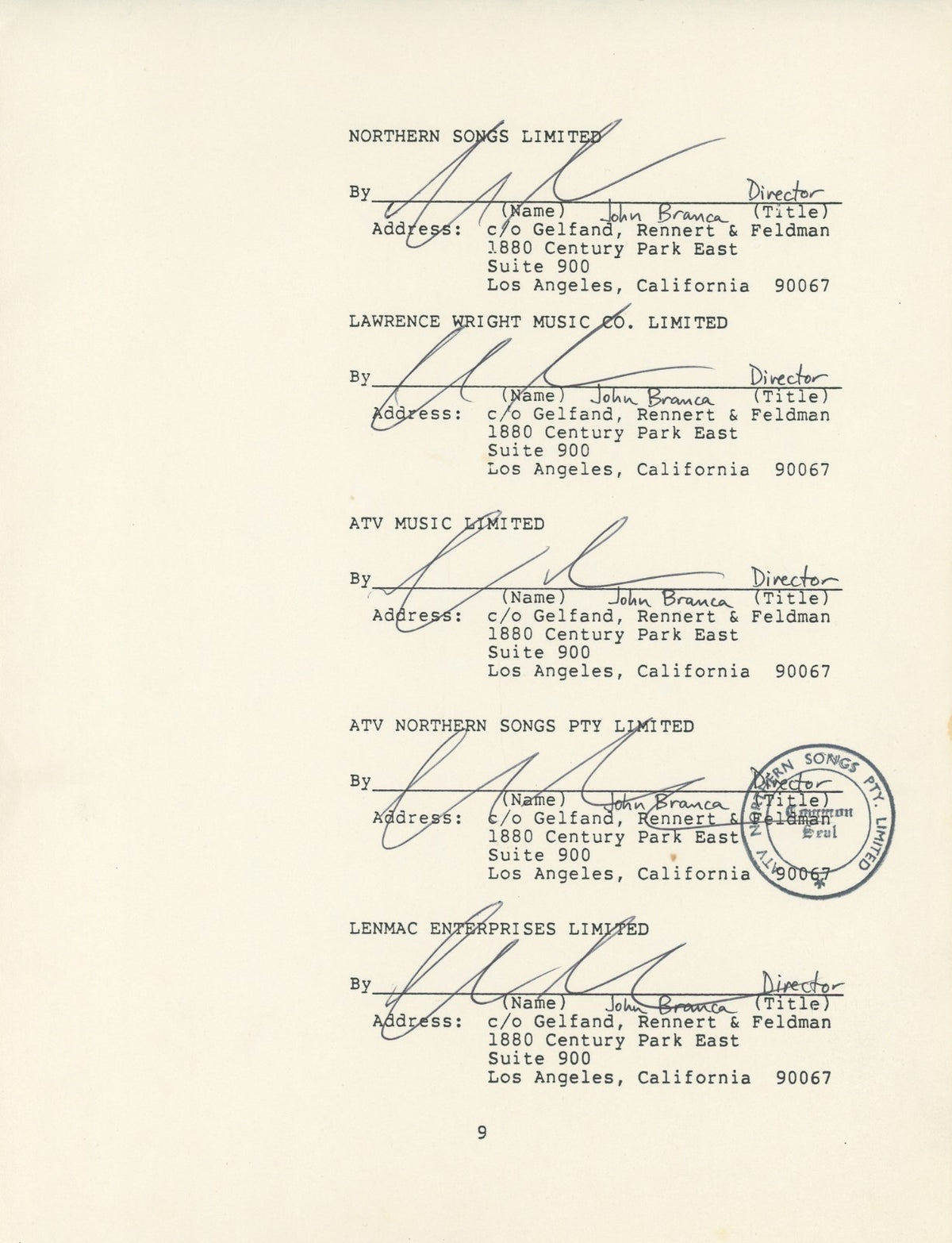 Michael Jackson Signed 1985 Beatles Music Catalog Purchase Document4
