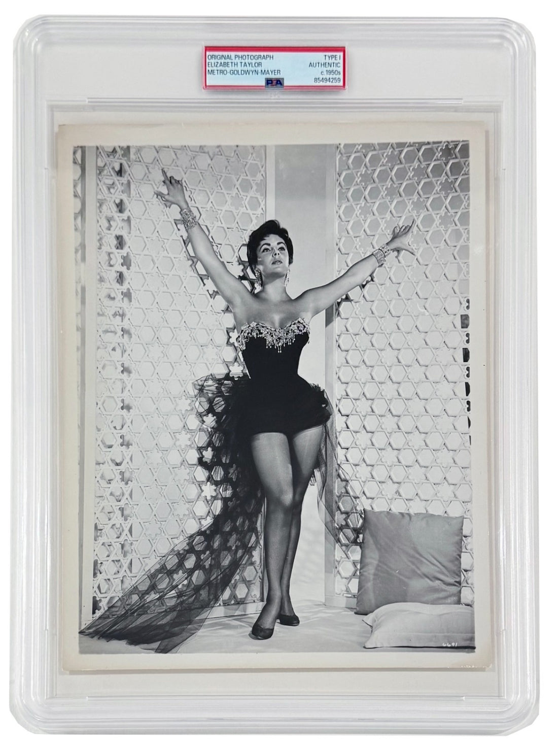 1950 Elizabeth Taylor Original Photo. Striking Pose, PSA Type 10