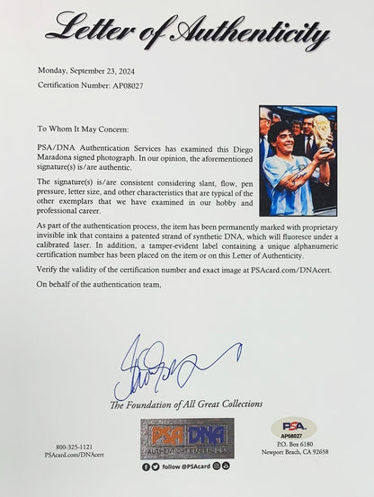 Rare Diego Maradona Signed Photo, Argentina 1986 World Cup. Auto PSA2