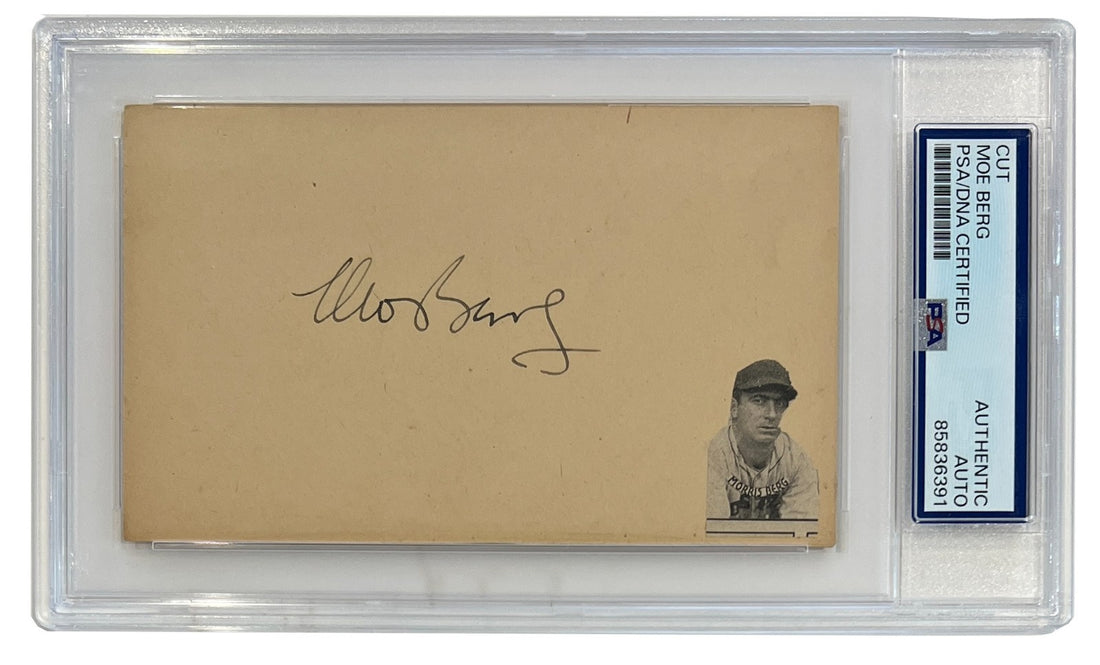 Moe Berg Signed Autograph, Catcher was a Spy. PSA0
