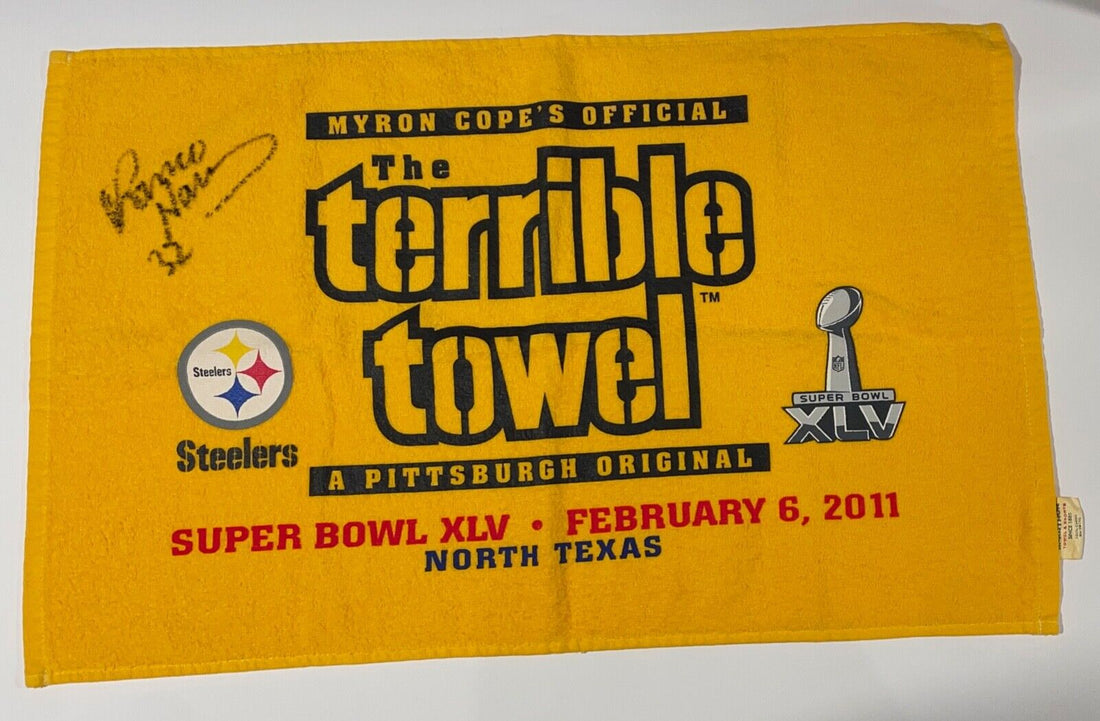 Franco Harris Signed Super Bowl XLV Terrible Towel. Pittsburgh Steelers. JSA