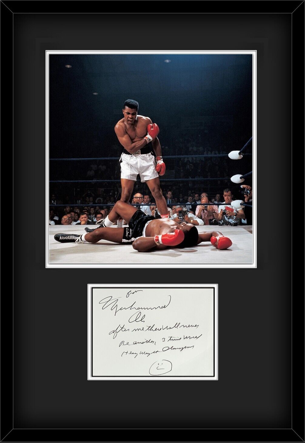 Rare Muhammad Ali Signed &amp; Inscribed Autograph Display. Auto JSA