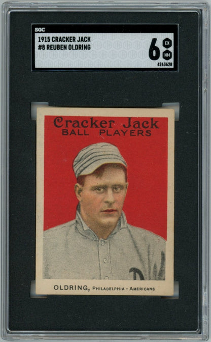 1915 Cracker Jack Rube Oldring SGC 60