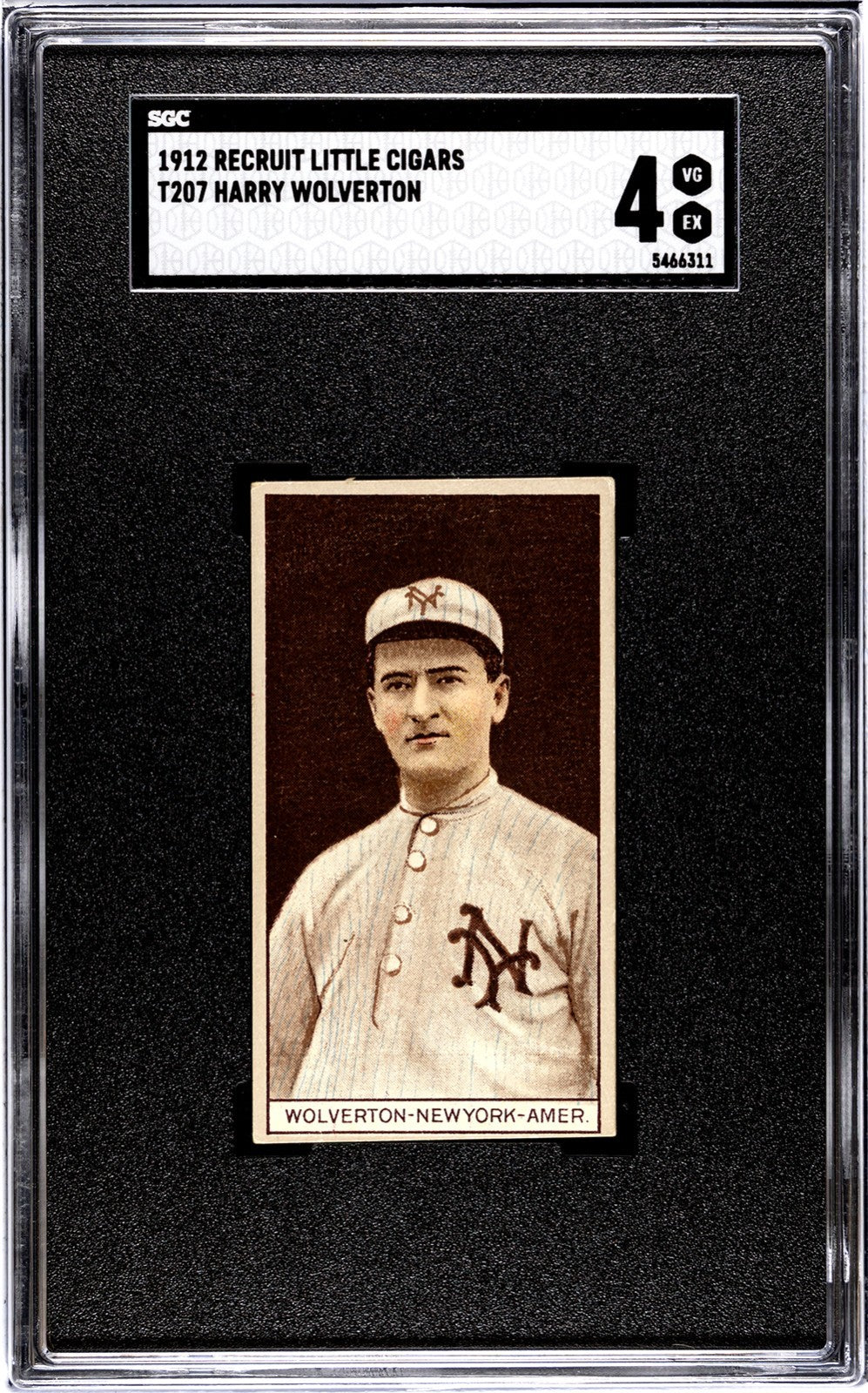 1912 Recruit Little Cigars T207 Harry Wolverton SGC 40