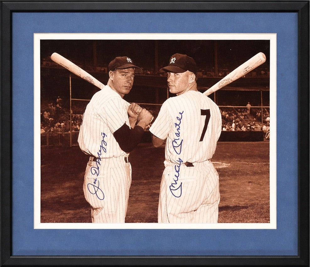 Mickey Mantle &amp; Joe DiMaggio Dual Signed 11x14 Photo. Auto PSA Gem Mint 100