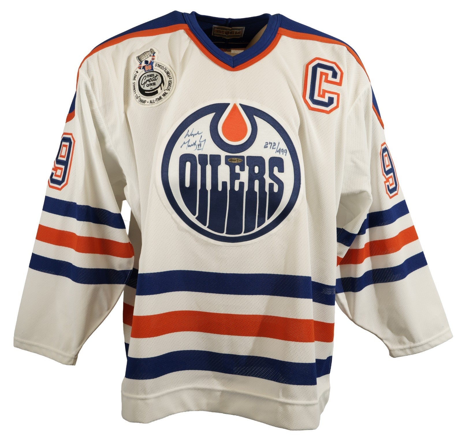 Wayne Gretzky Signed Limited Edition Edmonton Oilers Jersey. Upper