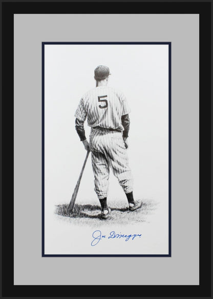 Joe DiMaggio Signed &amp; Inscribed Original Art, Banse Drawing. Auto JSA0