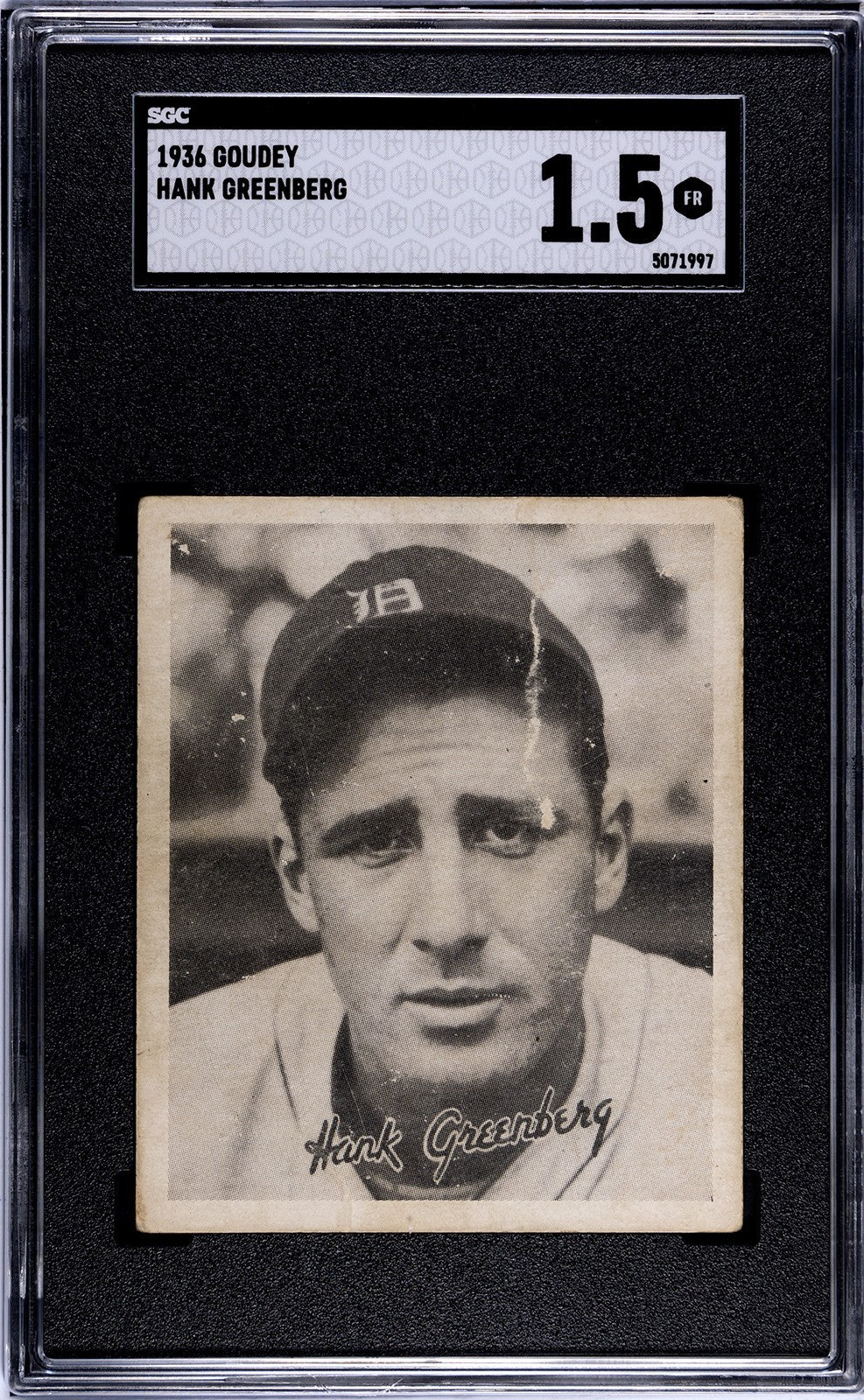 1936 Goudey Hank Greenberg, SGC 1.50