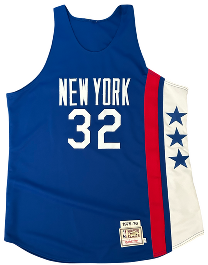 Julius Erving Dr. J Signed Jersey. NY Nets Blue Mitchell Ness Size 54 JSA2