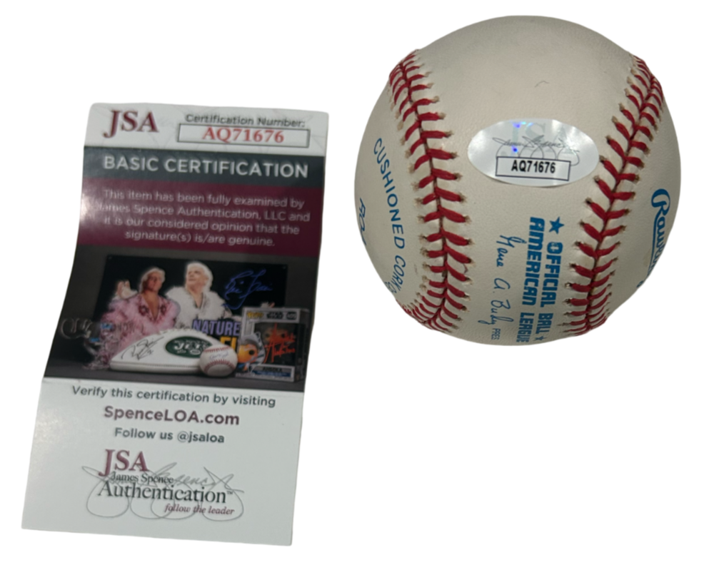 Scott Brosius and Darryl Strawberry Signed Baseball. JSA2