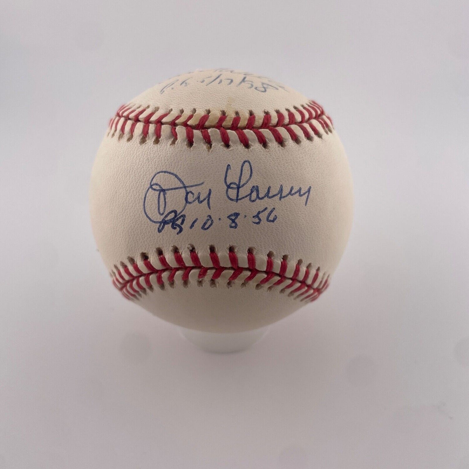 Don Larsen + David Wells Signed Inscribed Baseball. Yogi Berra Day. JSA.