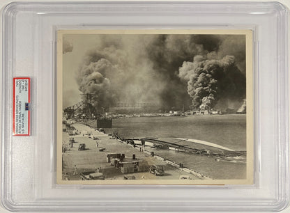 The Bombing of Pearl Harbor, Smoke Fills Hawaiian Sky. PSA Type 1 Original Photo0