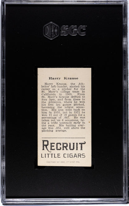 1912 Recruit Little Cigars T207 Harry Krause SGC Authentic1